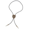 thumbnail image 1 of Prettyia Classic Indian Red Opal Rodeo Western Cowboy Bootlace Bolo Tie; Patrón de bronce de hierba espiga Hugo Western Bolo Tie, 1 of 10