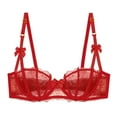 thumbnail image 3 of Varsbaby Sexy Unlined Balconette Demi-Cup Underwire Lace Bra, 3 of 4