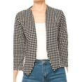 thumbnail image 6 of Women's Collarless Blazer Open Front Sleek 3/4 Sleeves Cardigan, 6 of 6