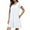 White, variant on SHOPESSA Women's Round Neck Petal Short Sleeve With Pocket Ruffle Hem Tunic Dress Black Dresses for Women