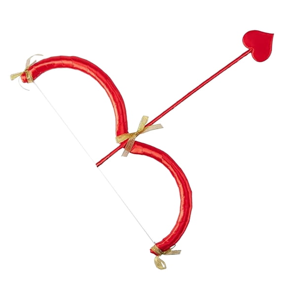 YaoZQ Valentines Party Favors, Classic Red Cupid Arrow Set, 15.0 in Foam Bow and Arrow Prop, Fairy Angel Dress Up Accessory for Stage Performance Halloween, Valentines Day Decorations