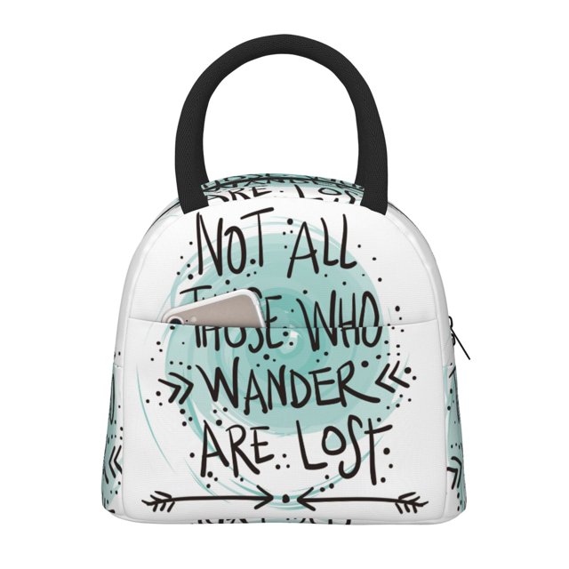 Disketp Not All Who Wander Are Lost1 Bolsa Térmica para Almuerzo, Lonchera con Abertura Amplia y Gran Capacidad, Organizador Reutilizable para Mujeres, Hombres y Adultos