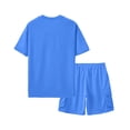 thumbnail image 5 of Ceisia Men's Short Sleeve T Shirt Solid Color Crewneck Casual Shorts Set Two Piece Matching Outfit Summer Lounge Wear Blue S Gifts for Father, 5 of 5