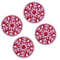 thumbnail image 4 of 4 Pcs sous-Verres en Feutre Forme de Flocon de Neige Tapis de Tasse Antidérapants Résistants à la Chaleur Porte-Gobelet Rond Rouge, 4 of 9