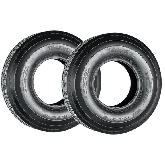 2-Pack Trailer Tire 5.70-8 570-8 Load Range B 4 Ply Bias - 2 Year Warranty w/Free Roadside
