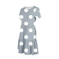 thumbnail image 5 of Fartey Summer Dresses for Women 2025 Trendy Polka Dot Print Dress with Pockets Casual Short Sleeve Crew Neck Beach Sundress Loose Flowy Tiered Swing Dress Gray XL, 5 of 6