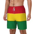 thumbnail image 5 of Men's 2 in 1 Swim Trunks with Compression Liner Reggae Rasta Flag Quick Dry Beach Shorts, 5 of 6