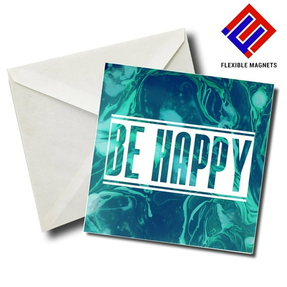 Be Happy Inspirational Quote Magnet for refrigerator. Great Gift! By Flexible Magnets