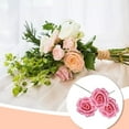 thumbnail image 2 of 50 Pcs Fleurs Artificielles Réalistes Portables pour Maison Bureau Hôtel Intérieur Extérieur Mariage Roses Réutilisables Simulation Rose Foncé, 2 of 7