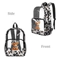 thumbnail image 2 of FKELYI 17 Inch Clear Backpack for Boys & Girls, Kids Backpack See Through Schoolbag Grunge Highland Cow Print Spacious Bookbag Travel Bags for Elementary Student, 2 of 7