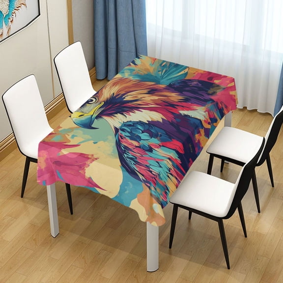 BZSMCE Square Tablecloth Colorful Bird Plainting Pattern Tableclothes