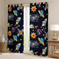 thumbnail image 2 of Feelyou Rocket Planet Curtains Pack of 2 (42x84 Each), Mystic Outer Space Curtains Blackout, Teens Kids Boys Girls Bedroom Curtains, Blackout Curtains Bedroom Decor, 2 of 6