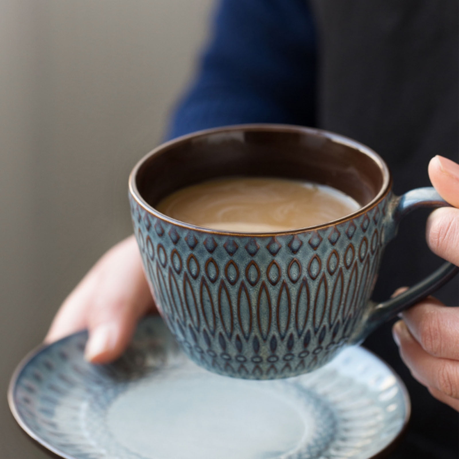 SIELUNO 200ml/7oz Coffee Cup With Saucer And Spoon,Ceramic Mug For Afternoon Tea Espresso Coffee