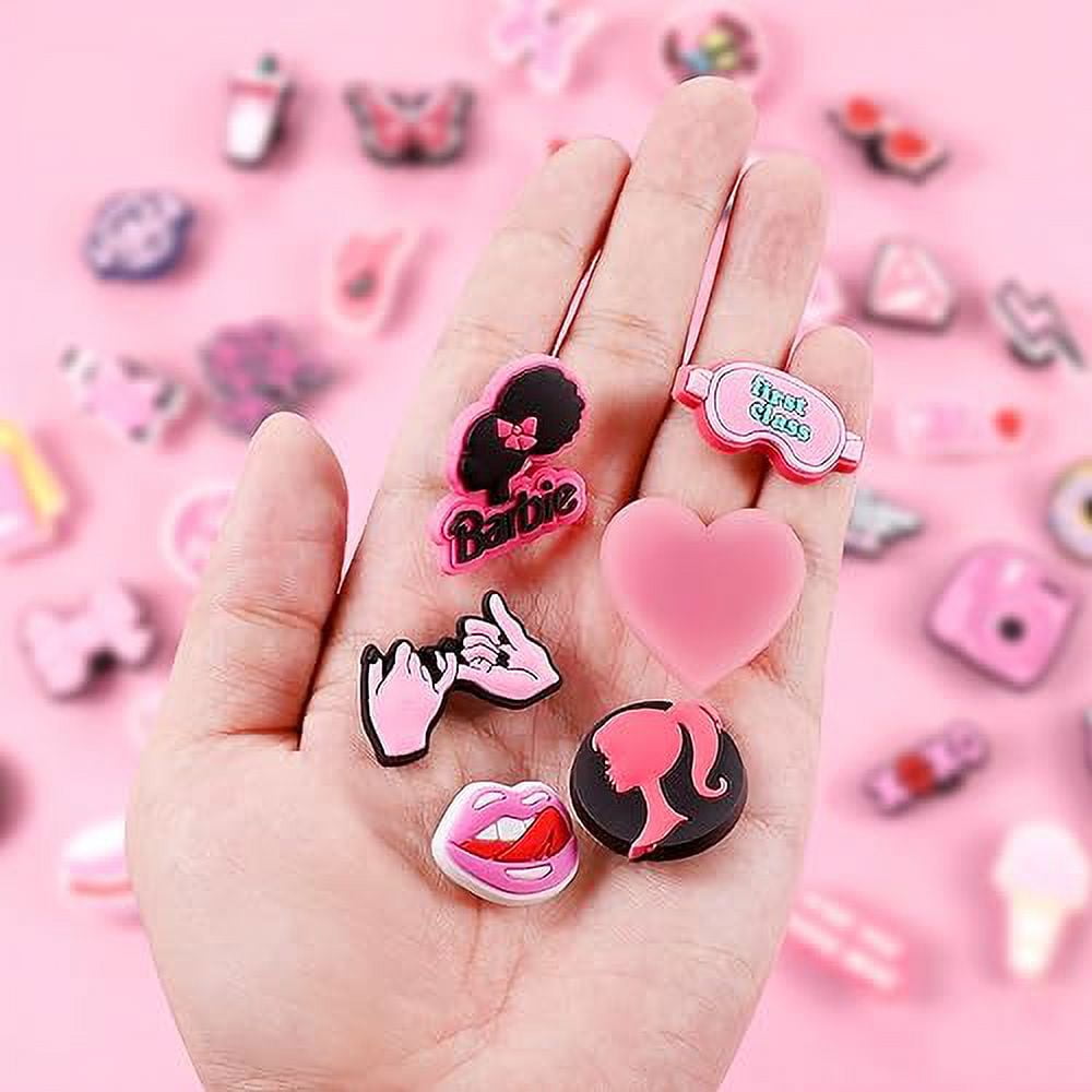  ARUN Bling pink shoe charms with cute heart accessories for  girls women and teenagers : Clothing, Shoes & Jewelry