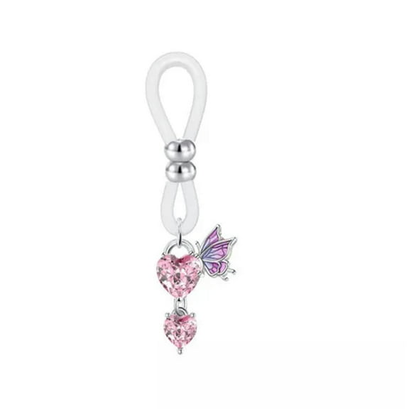 HOOUN 1Pcs Nipple Rings Fake Non-Piercing Steel Women Girls Fashion Body Jewelry-E