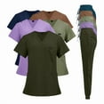 thumbnail image 2 of Caribbean Blue Medical Scrubs Uniforms Set Doctor Short Sleeve Surgical Uniforms Unisex Shirt & Pant Surgical Uniforms Set, 2 of 10