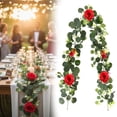 thumbnail image 2 of SSNTSY Eucalyptus Garland 5.9ft Artificial Flower Vine Faux Rose Greenery Garland Hanging Evergreen Vines for Backdrop Wedding Arch Centerpieces Decor, 2 of 7