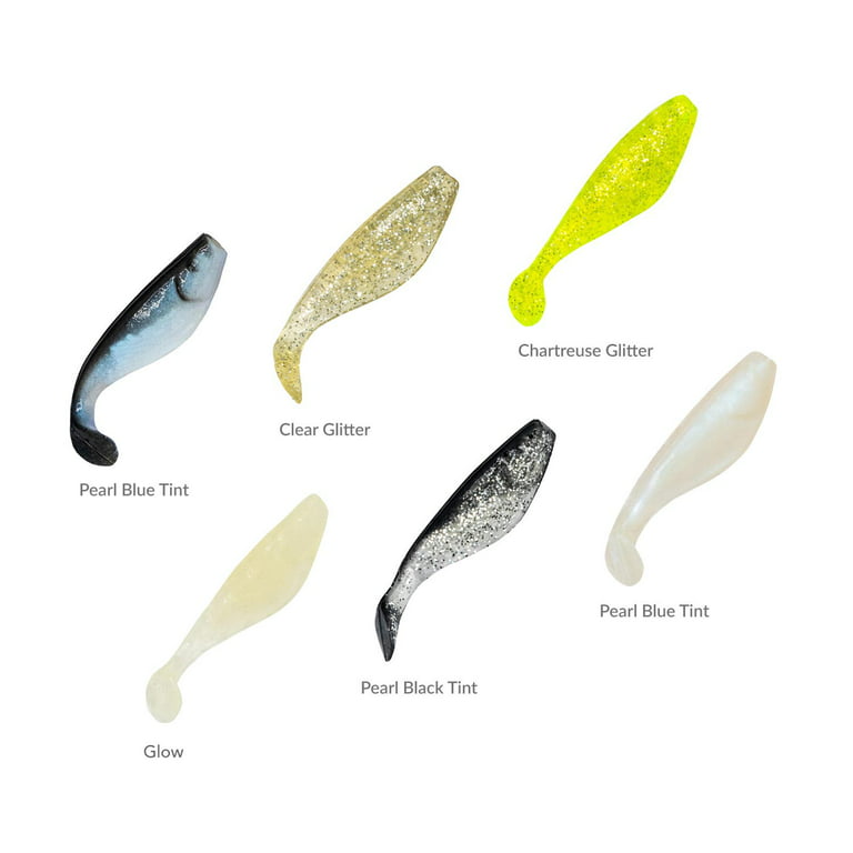 Charlie's Worms Baby Shad Artificial Fishing Bait for Freshwater Saltwater  Bass Fishing Scented Soft Bait Lures 12pk 