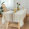 thumbnail image 2 of Rectangle Tablecloths Dining Table Cover Party Table Cloths Cotton Linen Table Cloth 140*180cm 3, 2 of 5