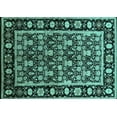 thumbnail image 1 of Ahgly Company Machine Washable Indoor Rectangle Oriental Turquoise Blue Traditional Area Rugs, 8' x 10', 1 of 4