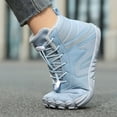 thumbnail image 5 of Barefoot Snow Boots for Women Men Lightweight Wide Toe Box Winter Warm High Top Outdoor Sneakers Water Resistant Ankle Booties Light Blue Size 8, 5 of 7