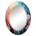 thumbnail image 2 of Designart "Colorful Fireworks Charm Pointillism II" Fireworks Round Wall Mirror - Modern Oval Printed Decorative Oversized Mirror - Multiple Color Options, 2 of 4