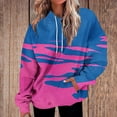 thumbnail image 2 of Enjoytime Pullover Hoodie Women Gradient Print Long Sleeve Sweatshirts Fall Winter Comfy Trendy Hoodies with Pockets Blue XL, 2 of 5