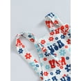 thumbnail image 6 of Arvbitana 12M 18M 24M 3T 4T 5T Toddler Girls Summer 4th of July Casual Sling Jumpsuit Sleeveless Letter Floral Print Suspender Pants, 6 of 8