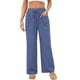 thumbnail image 4 of Amzcrzy Pantalones Mujer A Rayas Informales Cintura Alta Cordón Elástico Tipo Bóxer Cómodos Holgados Anchos Con Bolsillos Tallas S-2XL Azul, 4 of 8