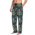 thumbnail image 2 of FORMRS Mens Pajama Pants with Pockets Soft Cotton Sleepwear Lounge Bottoms, Sizes S-2XL, Gold Peacock Pattern, 2 of 7