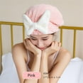 thumbnail image 3 of Konghyp 2PC Super Absorbent Hair Towel Wrap – Coral Velvet Bow Dry Hair Cap, Quickly Absorbs Water and Dries Hair Efficiently, Ideal for Post-Bath and Shower Use., 3 of 4
