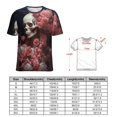thumbnail image 2 of Skull Women T-Shirt Classic O Neck T-Shirts Short-Sleeve Trendy Animal Print Design Tshirt Casual Clothing, 2 of 5