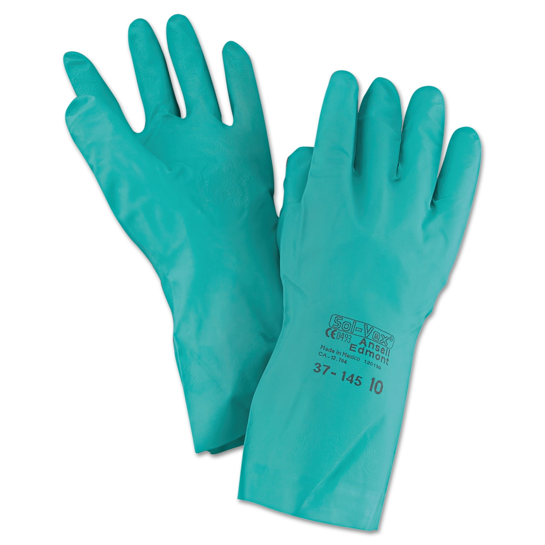Pack of 100 Rolled Beaded Cuff Chemical Resistant Medium 3 mils Thick Powder Free 9 Length 9 Length Ansell Pro Ansell Dura-Touch 34-725 PVC Glove
