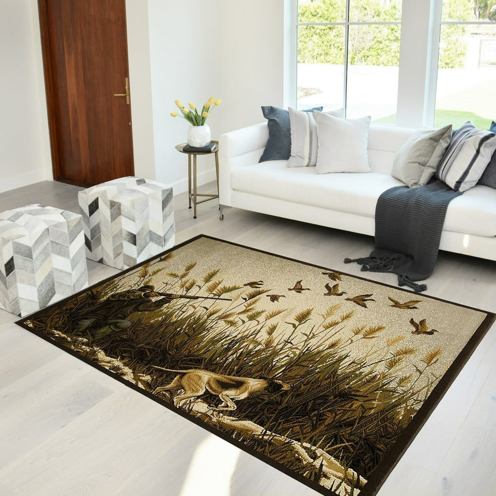 Handcraft Rugs Cabin Rug Lodge, Cabin Hunting Accent Area Rug