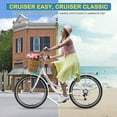 thumbnail image 2 of FICISOG 7 Speed Womens Bike with Rattan Basket & Lock, 24/26 inch Beach Cruiser Bike for Women, Womens Commuter Bicycle Lightweight City Bikes for Adults Ladies, 2 of 8