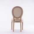 thumbnail image 4 of Farmhouse Upholstered Antique Painting Linen Barstools, Retro Dining Chairs with Solid Wood Frame and Legs, Armless Kitchen Chairs with Oval Back, Parson Chairs(Cream,Set of 8), 4 of 11