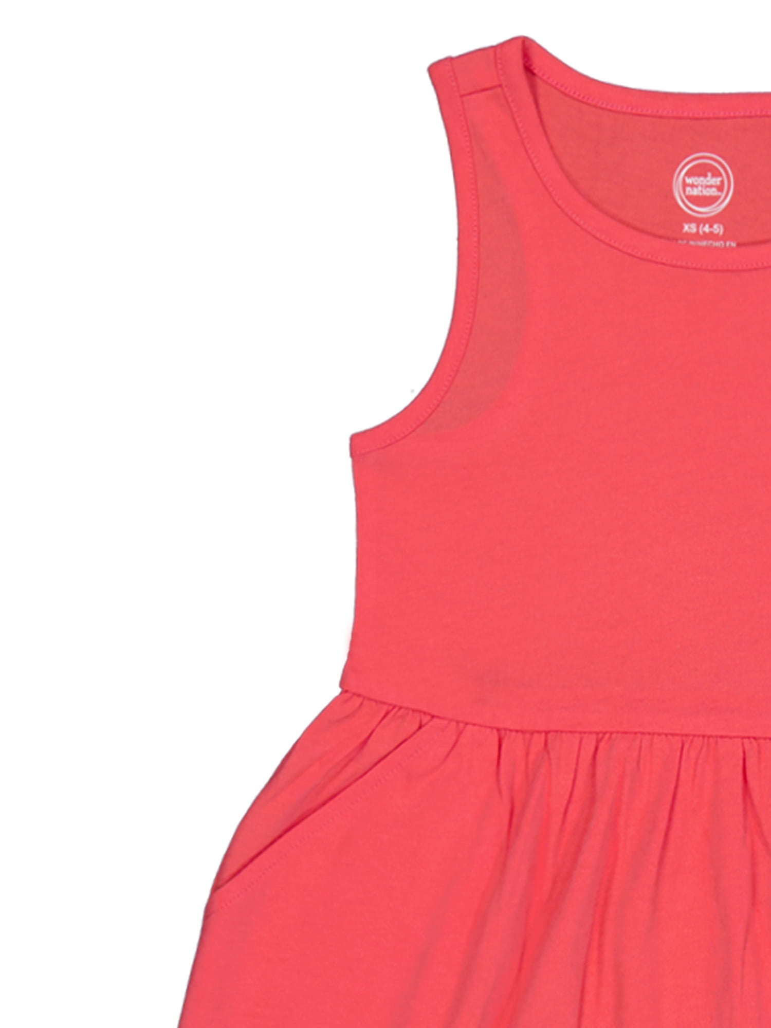 Wonder Nation Girls Tank Play Dress 2pk, Sizes 4-18 & Plus