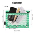 thumbnail image 3 of ALAZA 2 Pack Pencil Pouch Green Wavy Pencil Case for 3 Ring Binder Clear Window Pencil Bag Organizers, 3 of 6