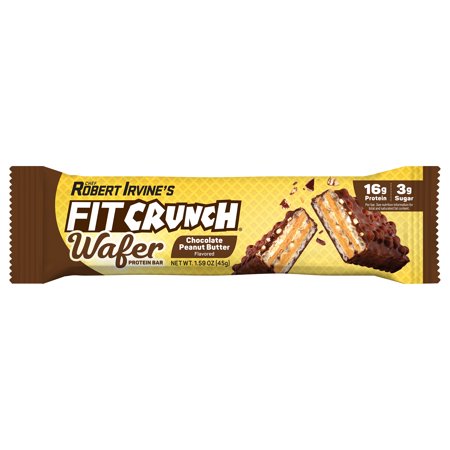 FITCRUNCH WAFER PROTEIN BAR, CHOCOLATE PEANUT BUTTER, 16G, 1.59 OZ, 4 COUNT