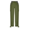 thumbnail image 6 of Cavosen Wide Leg Pants Woman Baggy High Waisted Trousers with Pockets Palazzo Bottoms Drawstring Windbreaker Clothes, 6 of 6