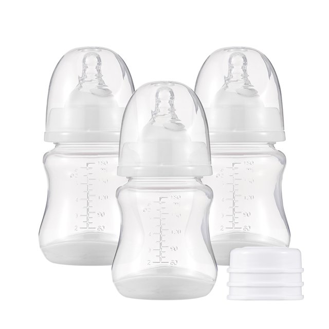 Botella de leche Biberones con tetina de silicona y cubierta de almacenamiento Biberones para lactancia para alimentos para bebés PP Botellas de almacenamiento de leche Capacidad de 180 ml Biberones p Abanopi Botella de leche