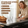 thumbnail image 4 of HOMCOM Îlot de Cuisine avec Dessus en Acier Inoxydable, 2 Tiroirs et 2 Armoires, 4 of 9