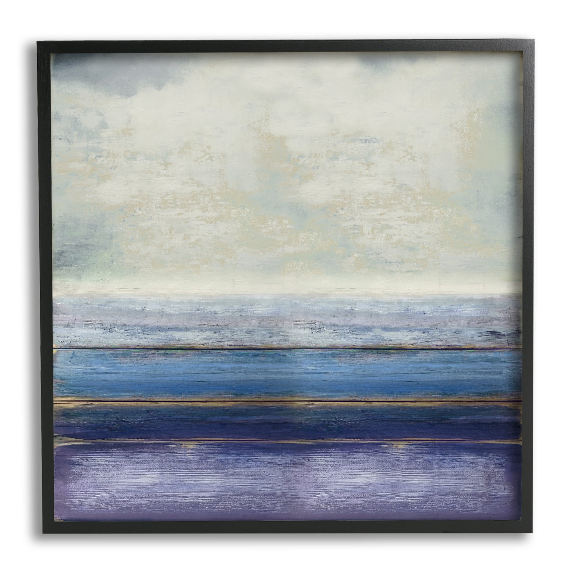 Stupell Industries Tranquil Ocean Landscape Abstract Heavy Clouds Scene Painting Black Framed Art Print Wall Art, Design by Taylor Hamilton