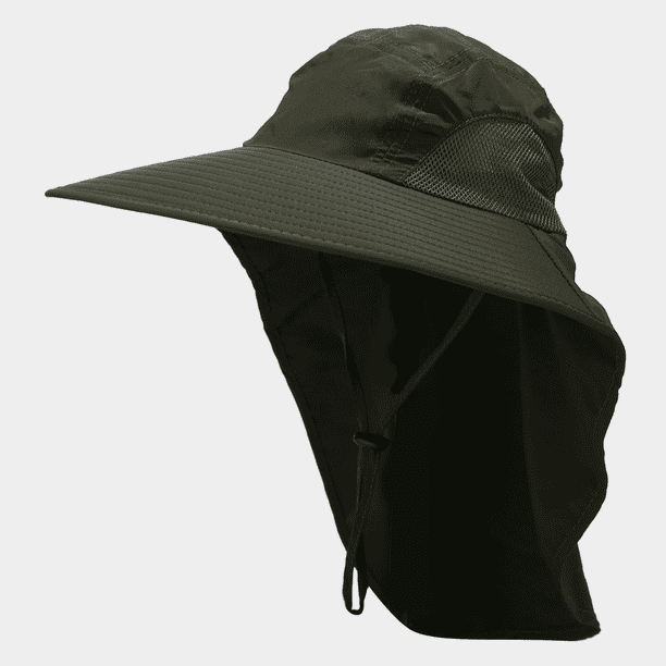 XYCCA AVEKI Fishing Hat with Neck Flap, Sun Protection Hiking Hat for Men  Women Safari Cap, Sun Hat Gardening Beach, Army Green 