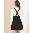 thumbnail image 5 of Falda de Tirantes Frontal Con Botones Y Correa de Vestido Informal Para Mujer Allegra K Negro L, 5 of 5