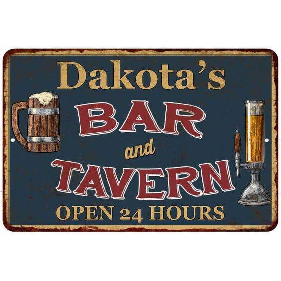 Dakota's Green Bar & Tavern Rustic Sign 8 x 12 High Gloss Metal 208120047427