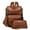 brown, variant on Retro Women's Backpack Set, Mixed Color Fringe Backpack, Large Capacity Portable Backpack