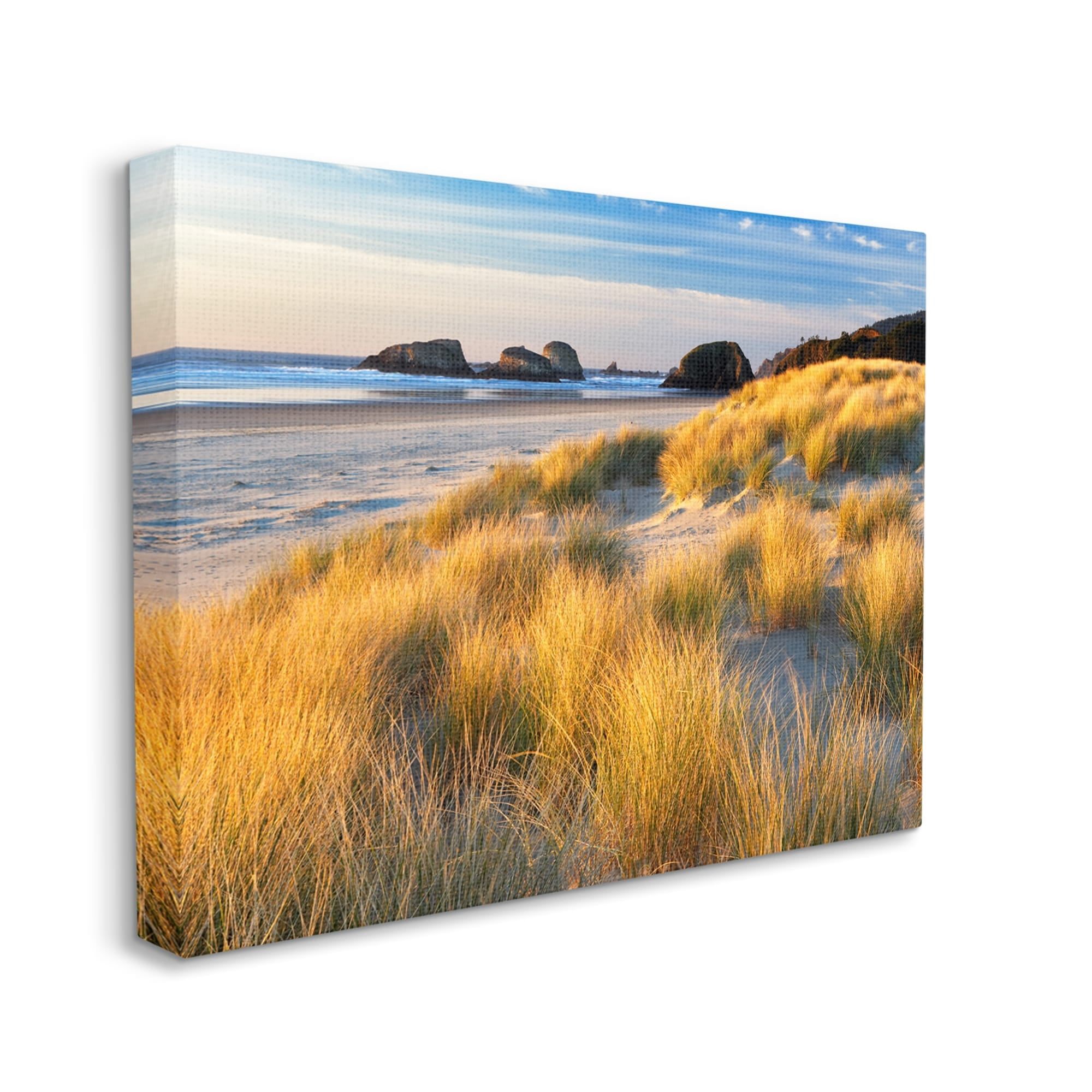 Stupell Industries Beach Grasses Summer Shoreline Coastal Photography Gallery Wrapped Canvas Print Wall Art