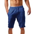 thumbnail image 2 of Short Pants for Men Breathable Bermuda Shorts Solid Color Summer Vacation Casual Loose Drawstring Men Pants, 2 of 4