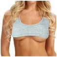 thumbnail image 2 of COMVALUE Sexy Short Sleeve Crop Top for Women Solid Scoop Neck Mini T-Shirts Vest Tank Grey for Size M, 2 of 7